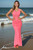Salmon Red Beaded Strappy Waist Dress