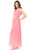 Salmon red classic beauty chiffon pleated maxi dress