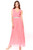 Salmon red classic beauty chiffon pleated maxi dress