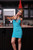 Teal Jeweled halter embossed dress