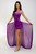 Purple diagonal Hi Low Ruffle Gown