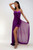 Purple diagonal Hi Low Ruffle Gown