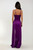 Purple diagonal Hi Low Ruffle Gown