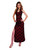 Atina Collection Chinese Black Lace Qipao on Burgundy 