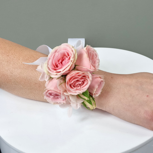 Pink Spray Rose Wrist Corsage Pink Spray Rose Wrist Corsage