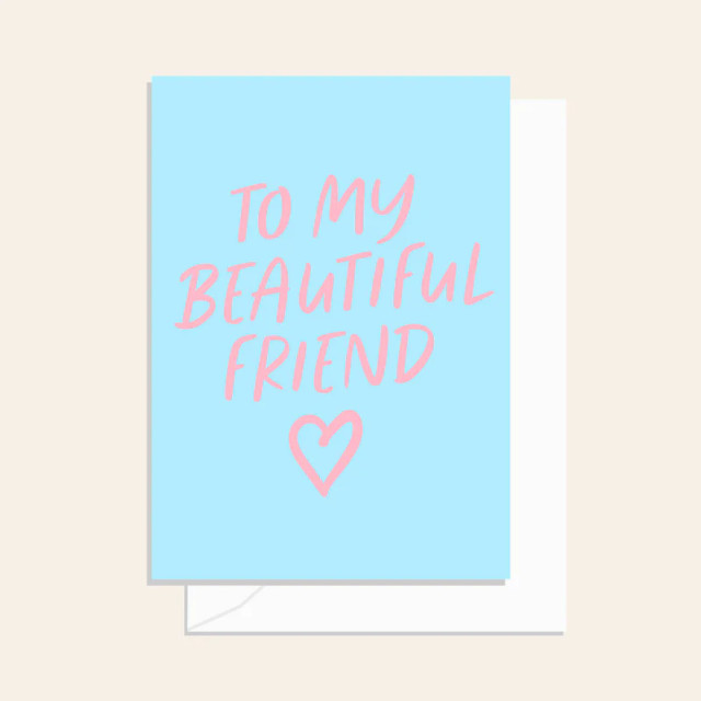 Beautiful Friend Blue Script Card
