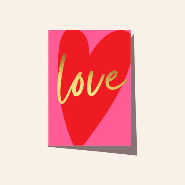 Love Neon Heart Card