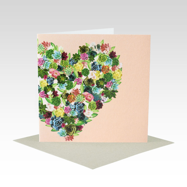 Succulent Heart Card