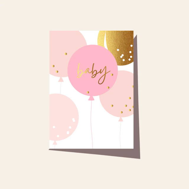 Baby Balloons Pink Card