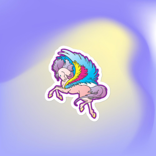 Vintage Image Fantasy Pegasus Bubble-free stickers- Only Available On The Site