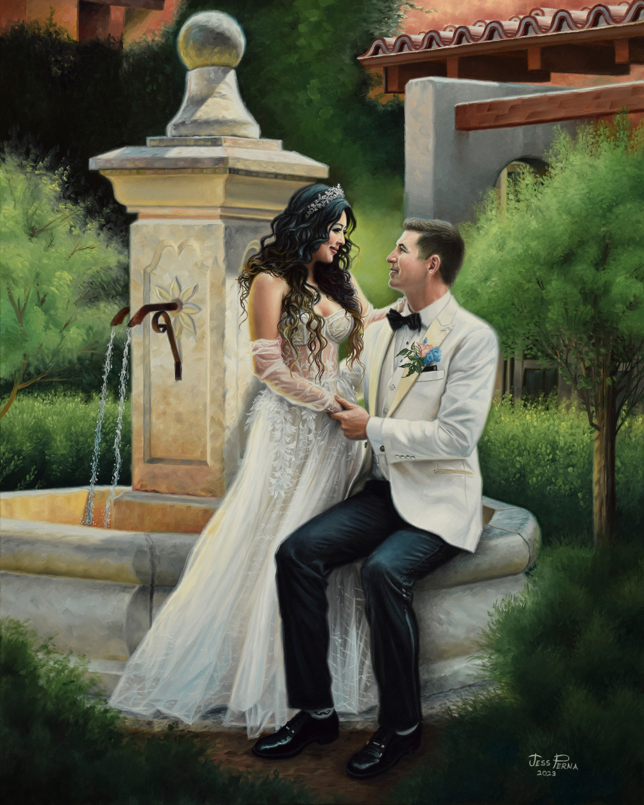 First Kiss Live Wedding Painting
