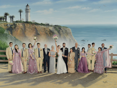 Live Wedding Painting of Indian Family