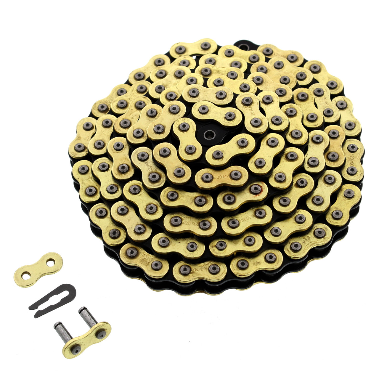 Non O-Ring Gold CZ Chain 420-132L Motorcycle MX Series 132 Link Chain