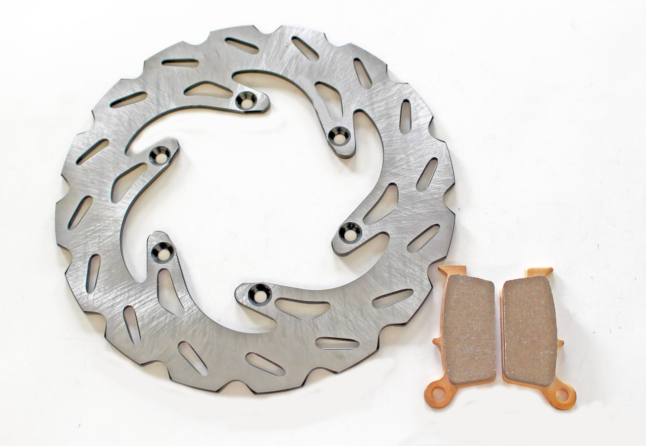 Brake Rotor & Brake Pads for Kawasaki KX250 1995-02 Rear RipTide by Race-Driven