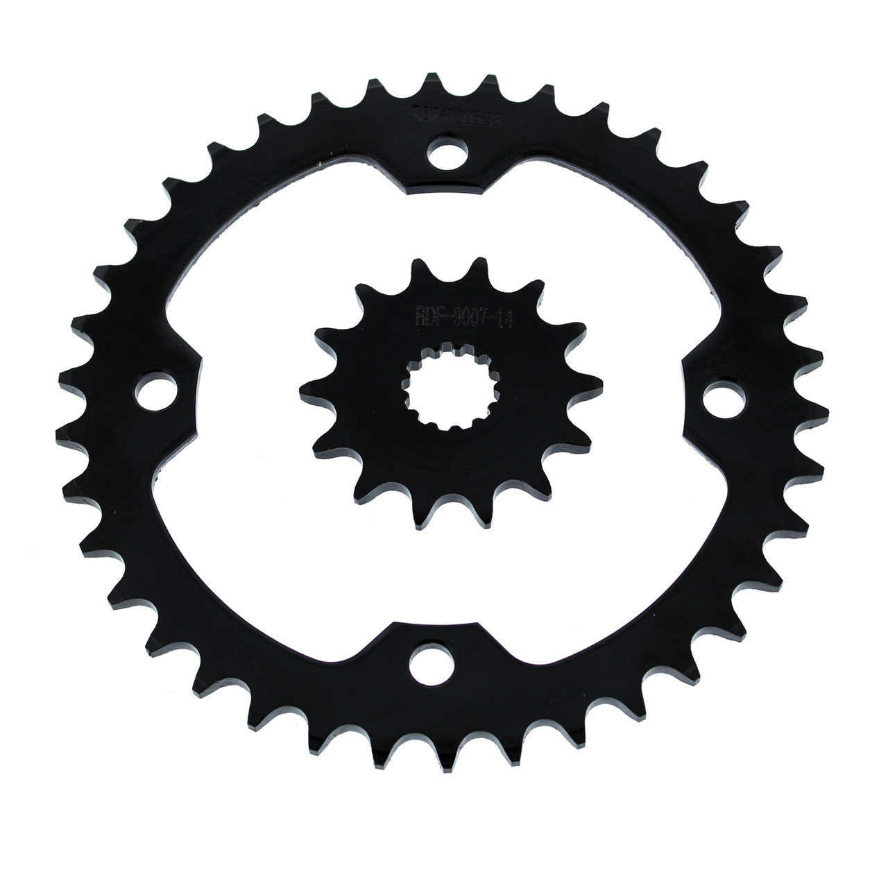 Front & Rear Sprocket for Yamaha YFZ450 2004 - 2013 14/38 Black by Race-Driven