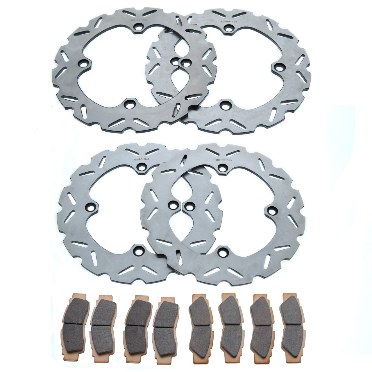 Brake Rotor and Brake Pads for Yamaha YXZ1000R 2019-2025 Front and Rear Brakes
