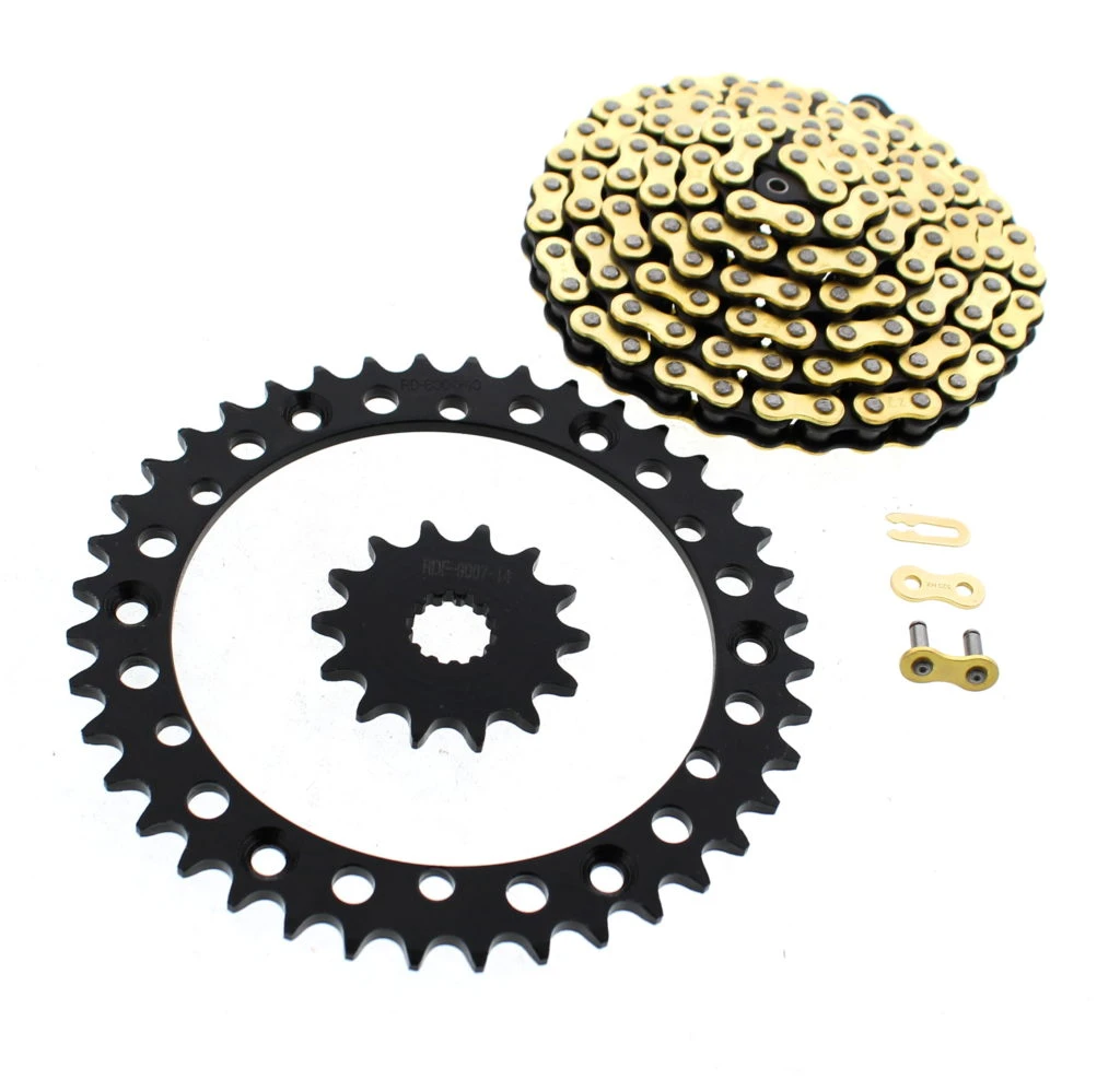 2001-2005 Yamaha Raptor 660 YFM660 Gold MX Chain & Black Sprockets 14/40 110L