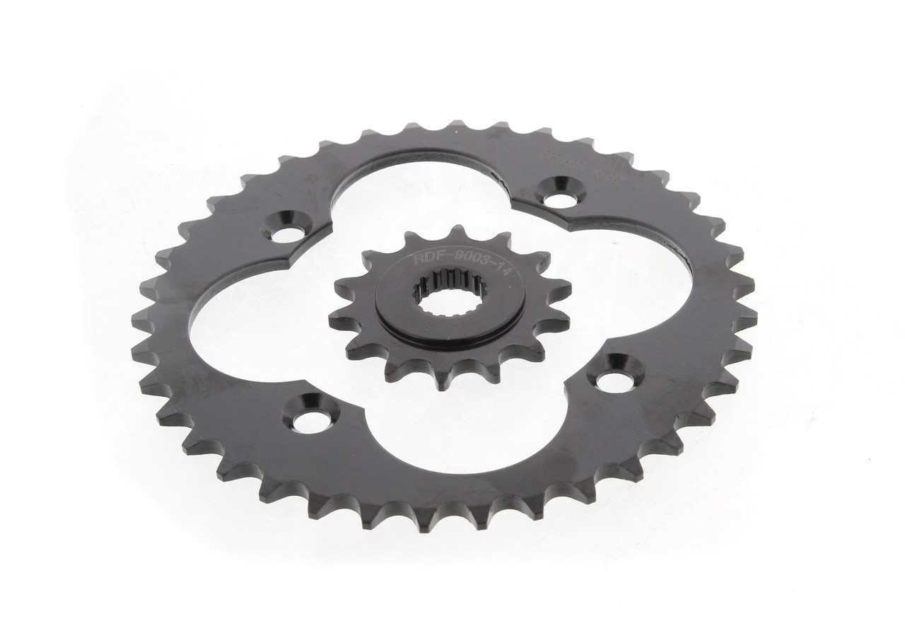 Sprockets fit Honda TRX450R 450R 2004-2014 14 Tooth Front & 38 Tooth Rear Black