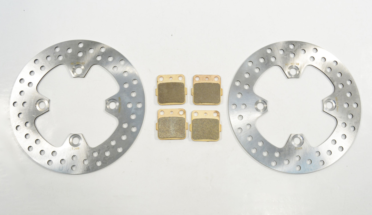 Brake Rotors and Brake Pads fit Kawasaki Prairie 360 KVF360 2X4 2007-2009