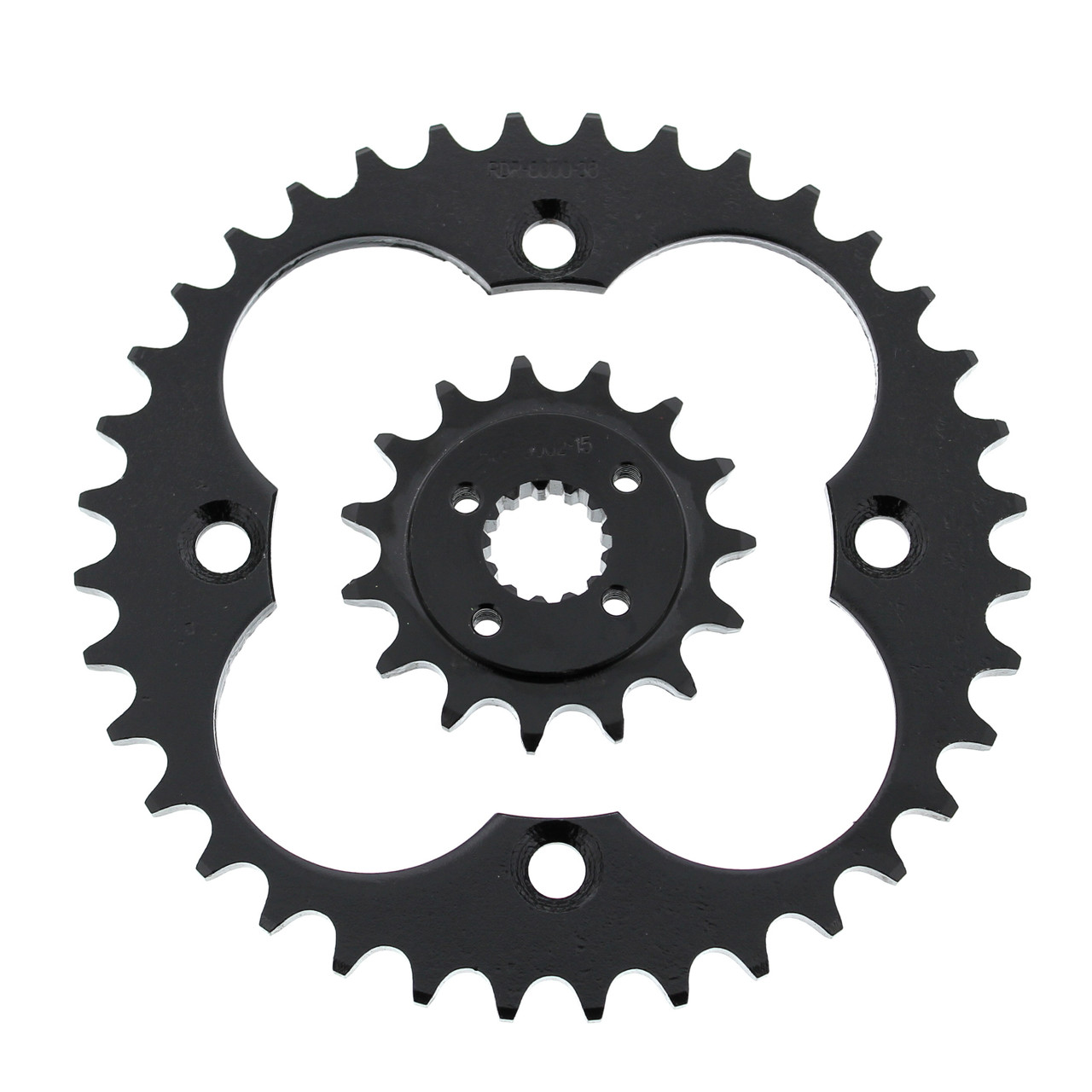 2005 - 2008 Honda TRX400EX 400EX 15 Tooth Front & 36 Tooth Rear Silver Sprocket