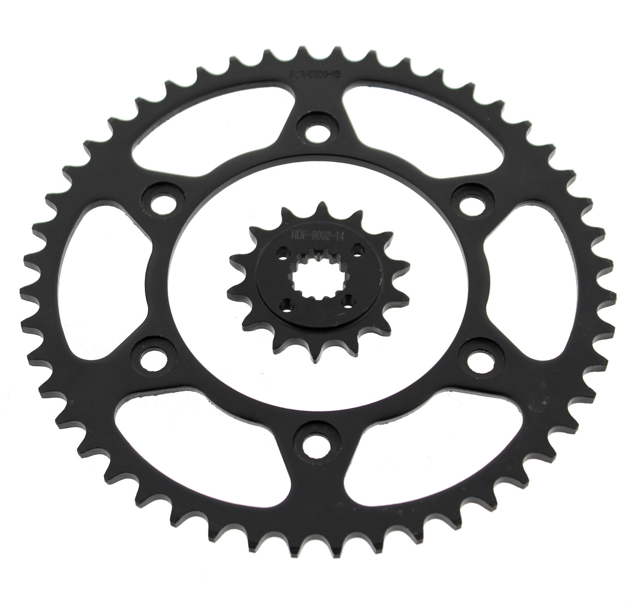 1993-2013 Honda XR650L XR650L 14 Tooth Front and 48 Tooth Rear Black Sprocket