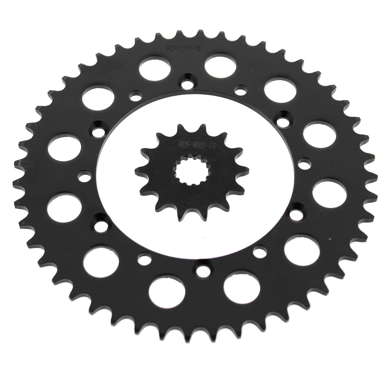 2004 - 2007 Kawasaki KLX300 14 Tooth Front & 48 Tooth Rear Black Sprocket
