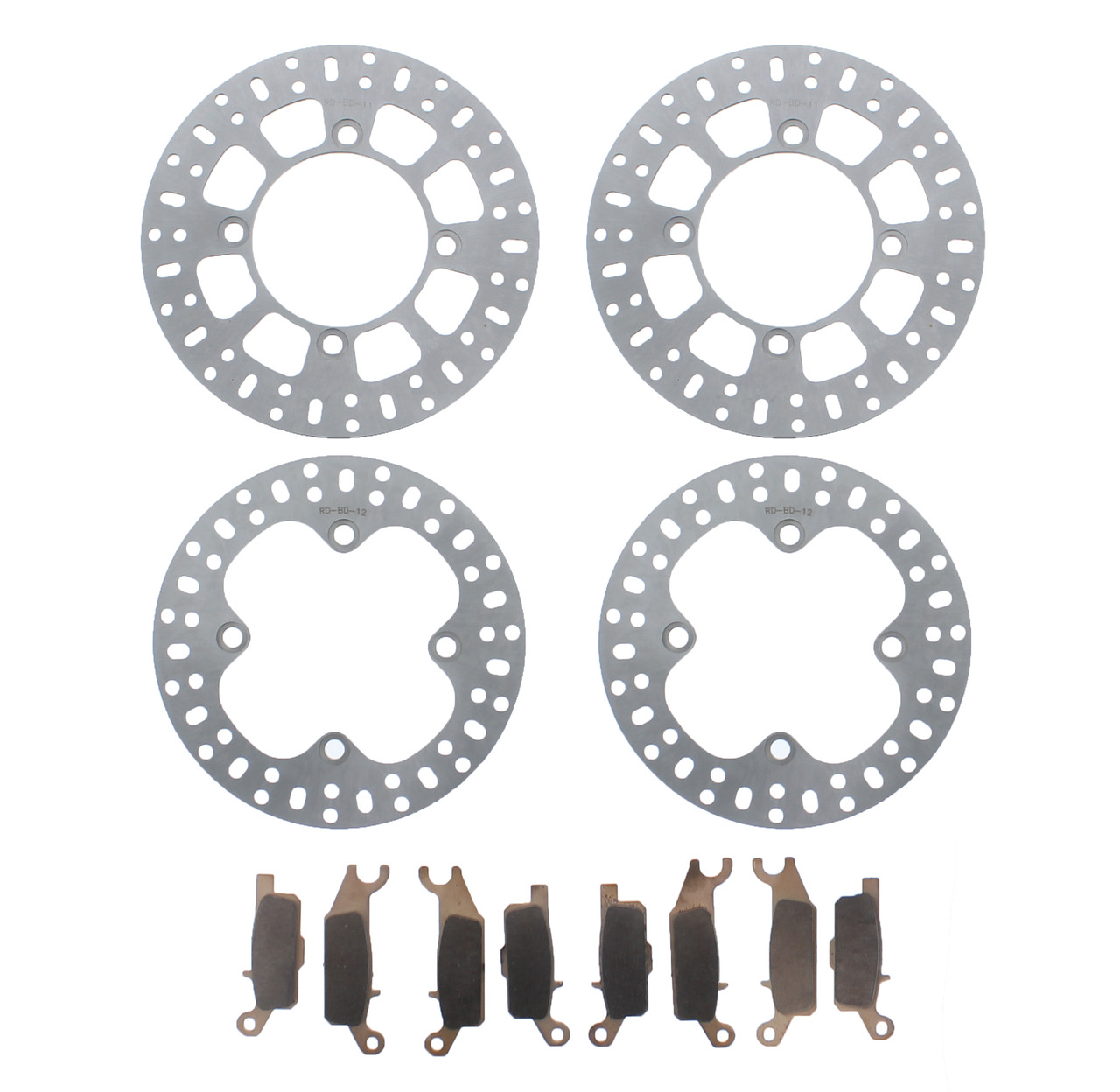 Brake Pads & Brake Rotors Yamaha Grizzly YFM550 2009-14 Front & Rear Race-Driven