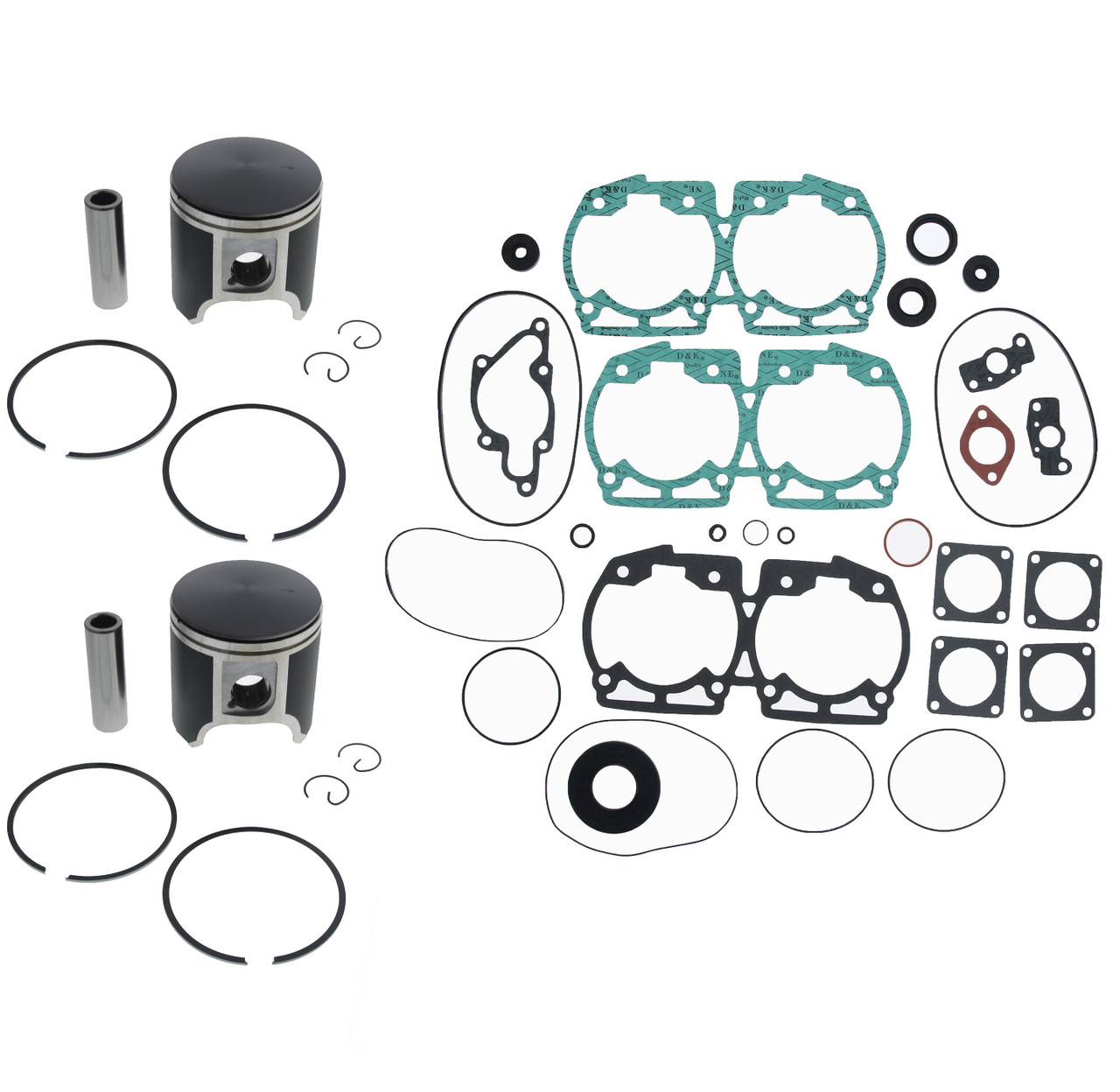 1998 1999 Ski-Doo Formula Z 670 Piston and Gasket Kit Teflon Coated Race-Driven