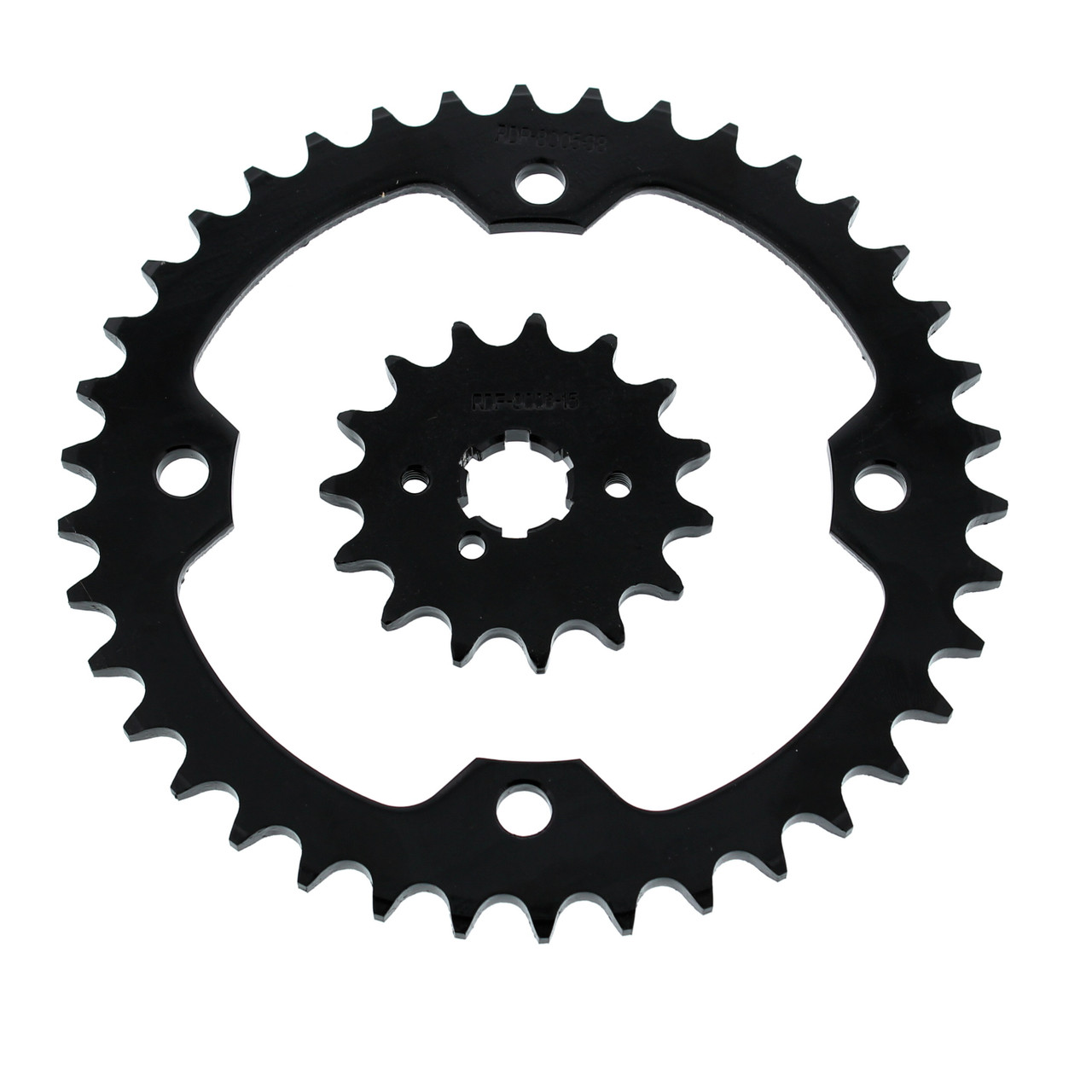 2010 - 2013 Yamaha Raptor YFM350 15 Tooth Front & 38 Tooth Rear Black Sprocket