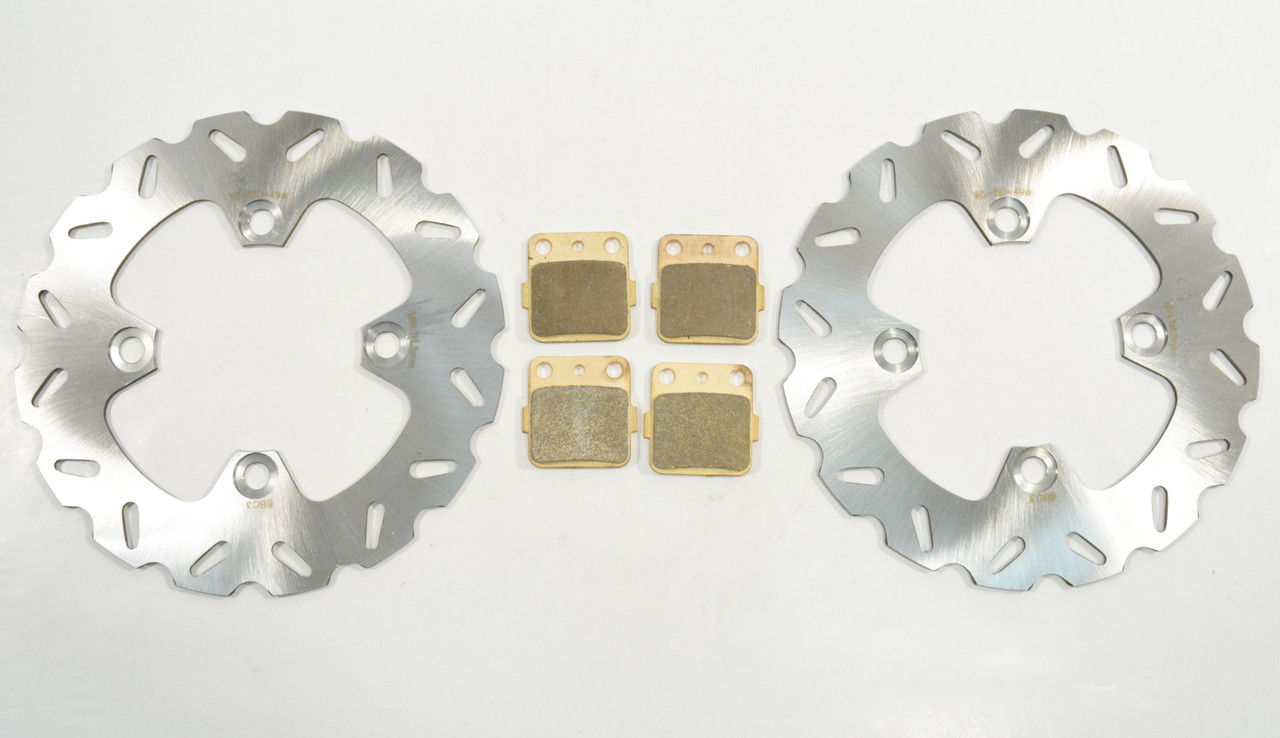 Front RipTide Brake Rotors and Brake Pads 2003 -2007 Kawasaki KVF360 4x4 Prairie