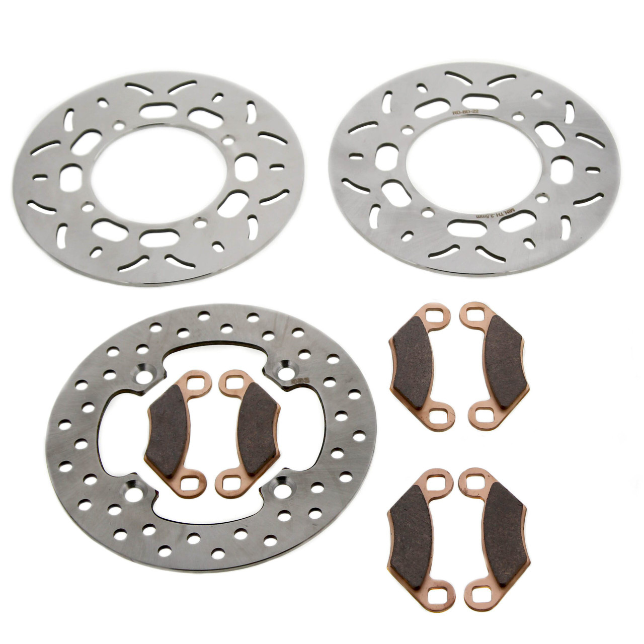 Brake Rotors & Brake Pads for Polaris Sportsman 400 HO 2008-2010 Front and Rear