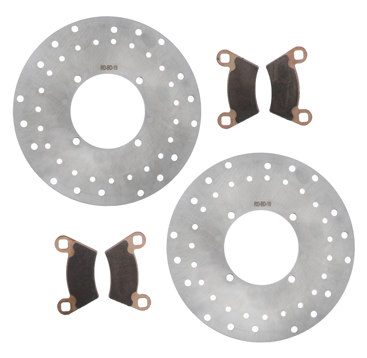Brake Rotors & MudRat Brake Pads fit Polaris Ranger 500 / EFI 2011 2012 Front