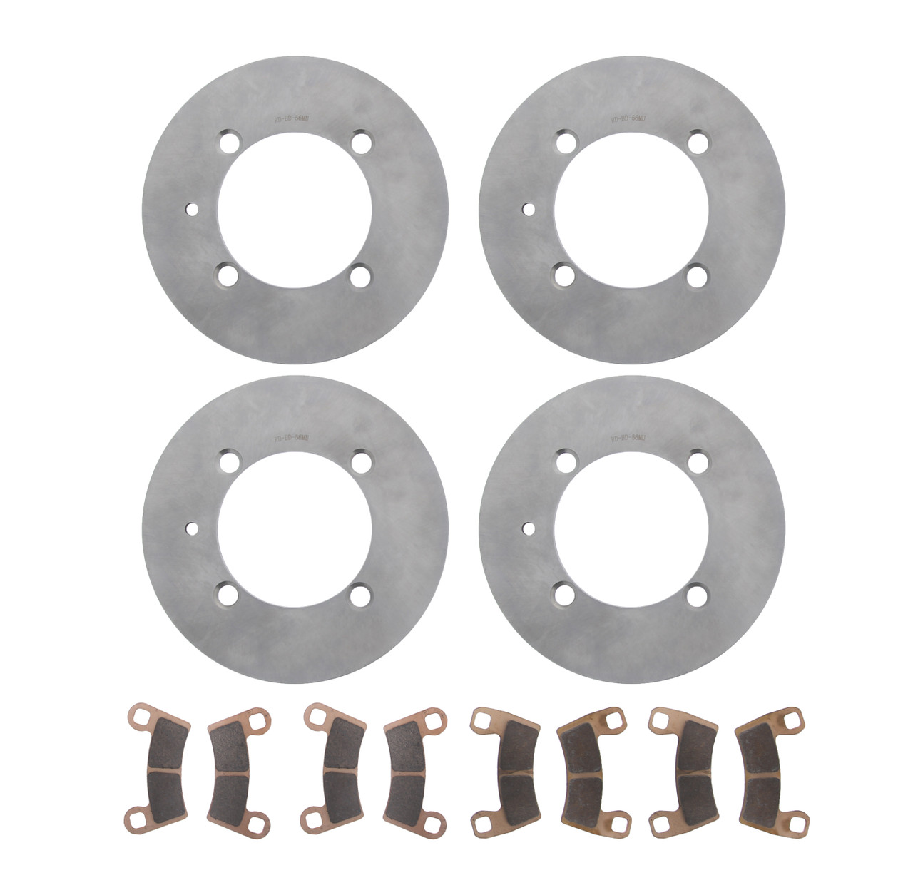 Front & Rear MudRat Brake Pads & Rotors fit Polaris RZR S 900 60" 2019 2020