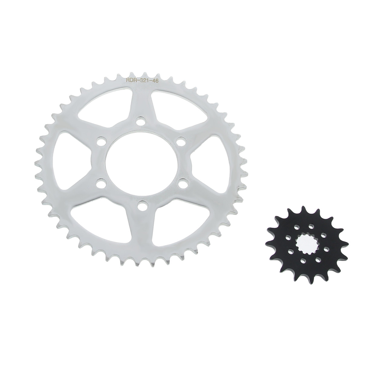 2009 Kawasaki ER650 ER-6N Ninja 650R Front & Rear Sprockets Silver 16/46