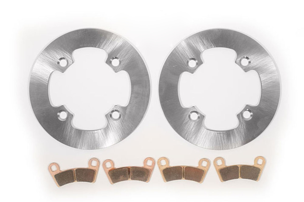 Rear MudRat Brake Rotors and Brake Pads fits 2016 Polaris Razor RZR 900 Trail