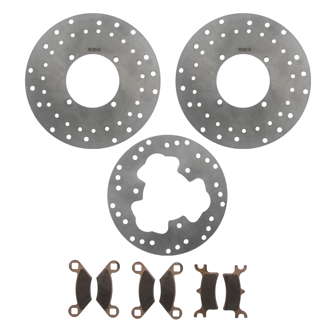 Brake Rotors and Brake Pads for Polaris 500 Scrambler 2010 2011 Front and Rear