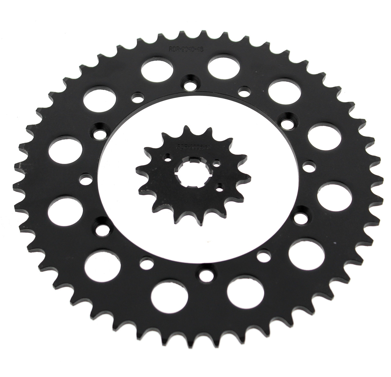 Kawasaki 95-06 KDX200, 97-05 KDX220 14 Tooth Front 48 Tooth Rear Black Sprocket