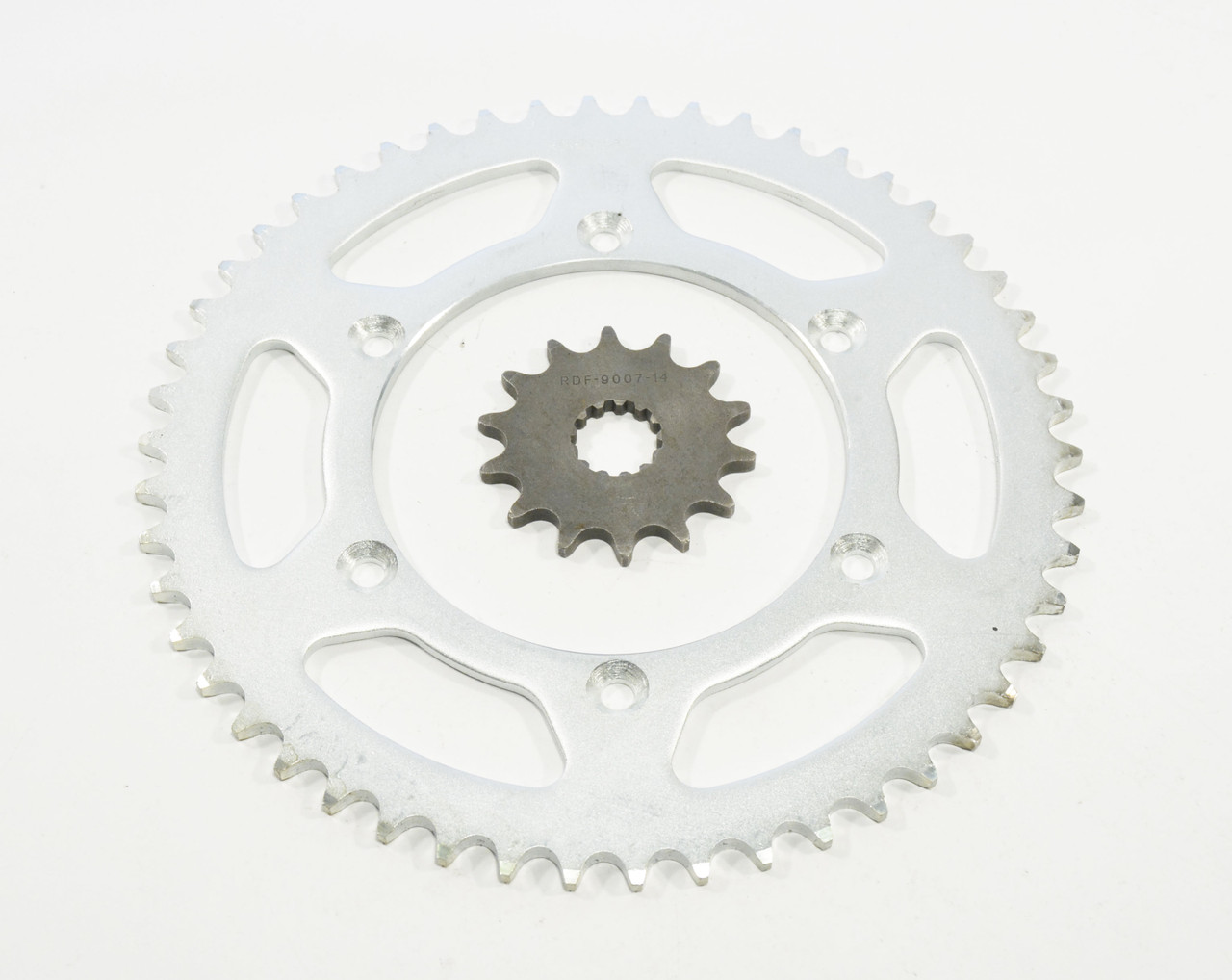 08-17 Yamaha YZ250 14 Tooth Front & 50 Tooth Rear Silver Sprocket Hardened Steel
