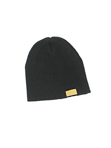 Four Seam Cuffless Beanie Unisex Black Thick and Warm Knit Winter Hat by Back 40