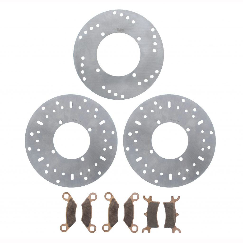 Front and Rear Brake Rotors and Brake Pads fits 2006 Polaris Sportsman 500 EFI