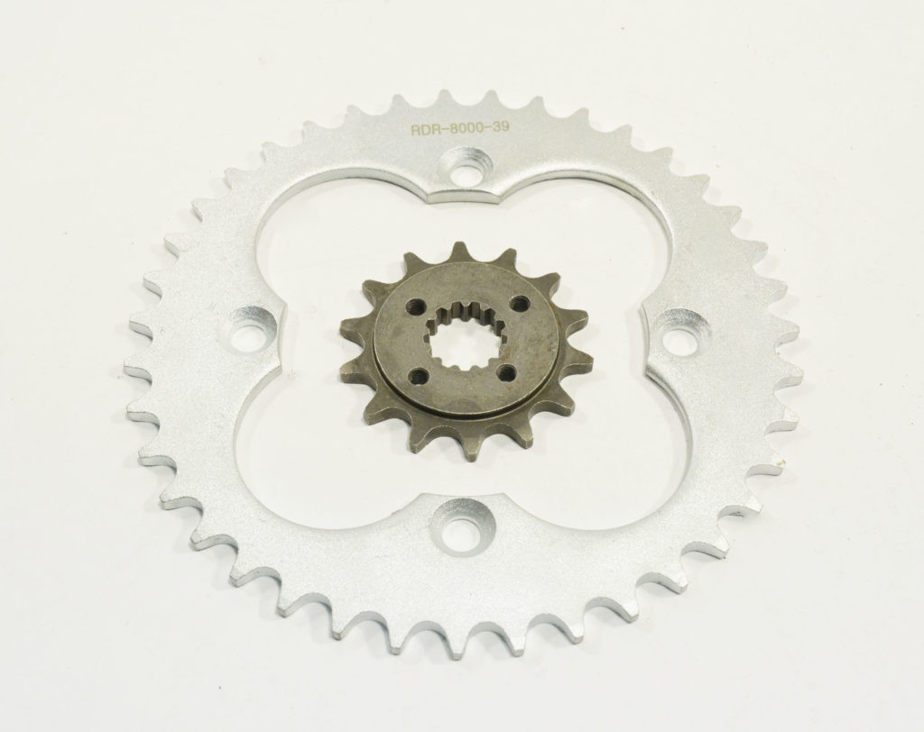 2005 - 2008 Honda TRX400EX 400EX 14 Tooth Front & 39 Tooth Rear Silver Sprocket