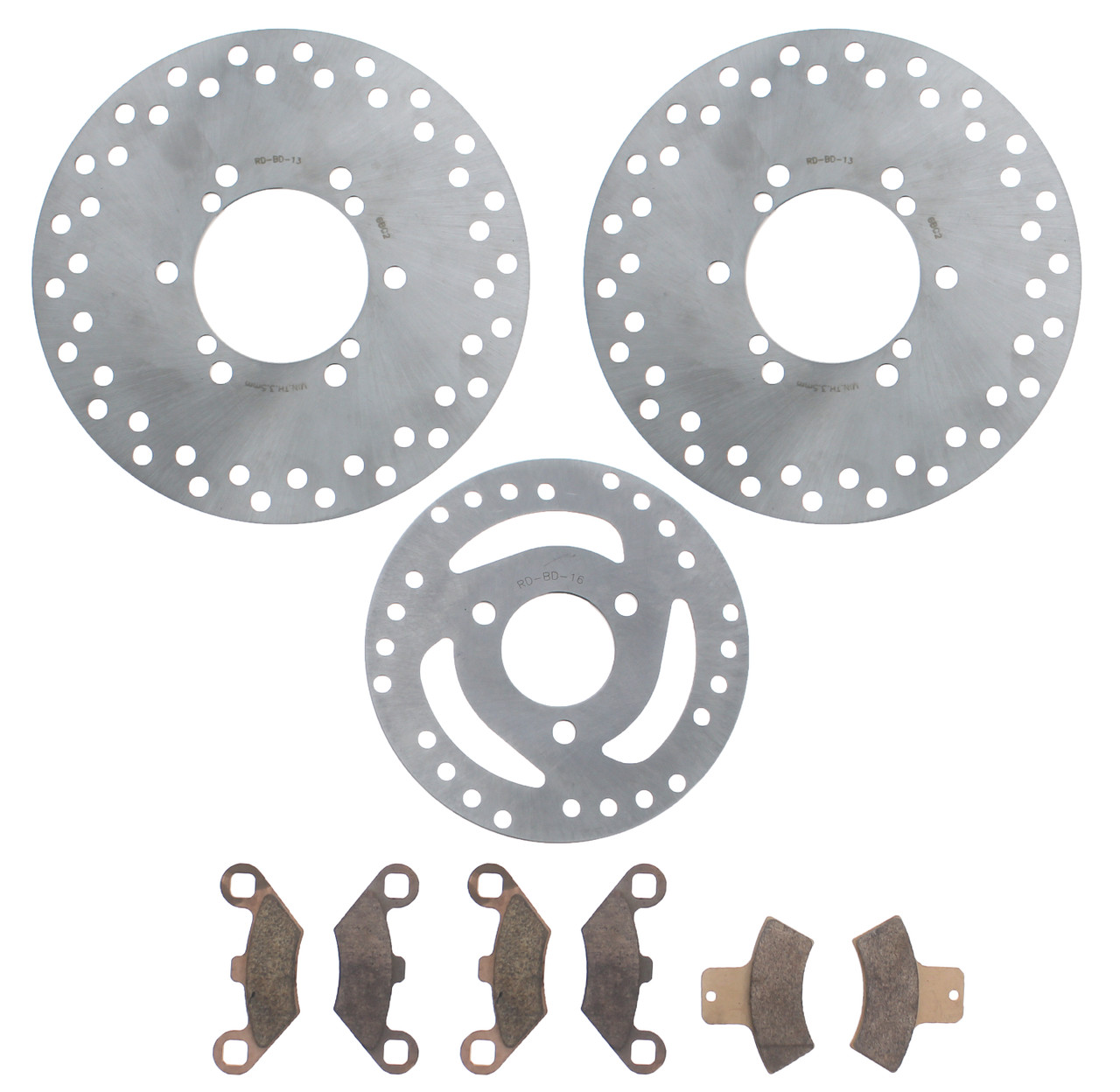Front and Rear Brake Rotors and Brake Pads fits 1999 2000 2001 Magnum 500 4X4