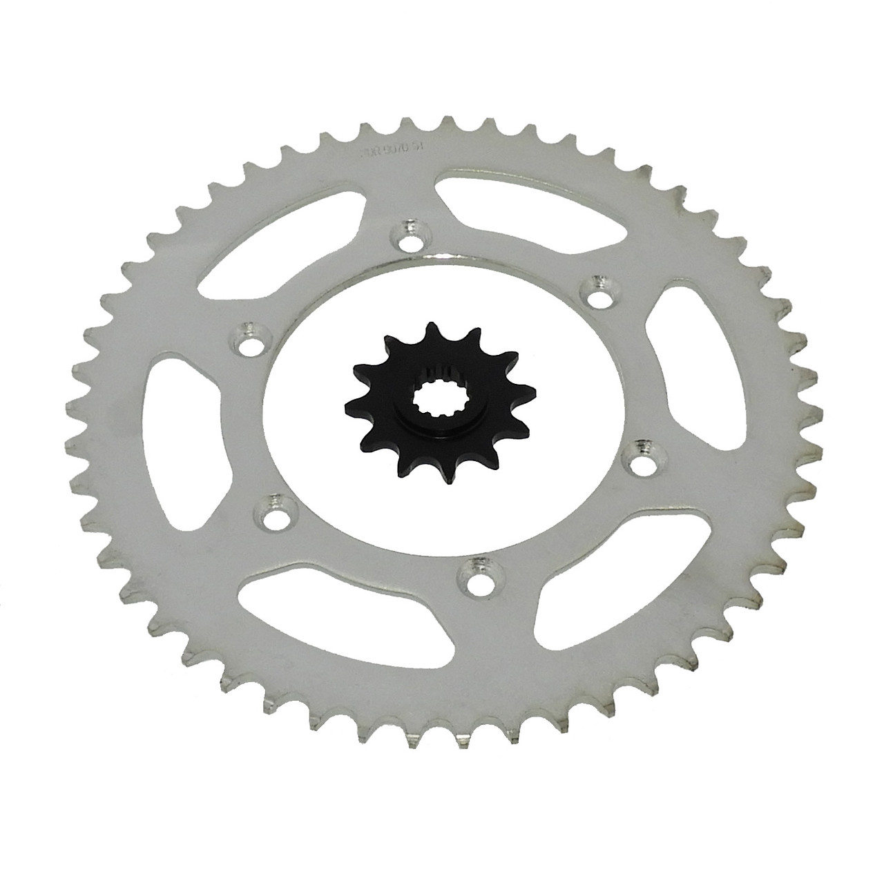 Suzuki RMX250 12 Tooth Front and 51 Tooth Rear Silver Sprocket 1990 - 1998