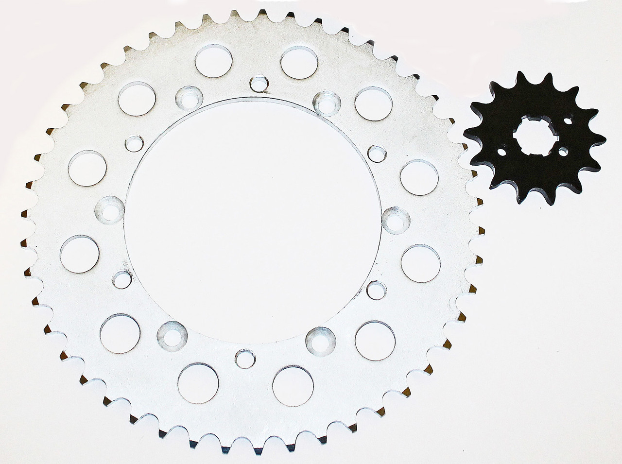 1990-1998 Kawasaki KX250 250 14 Tooth Front and 47 Tooth Rear Silver Sprocket