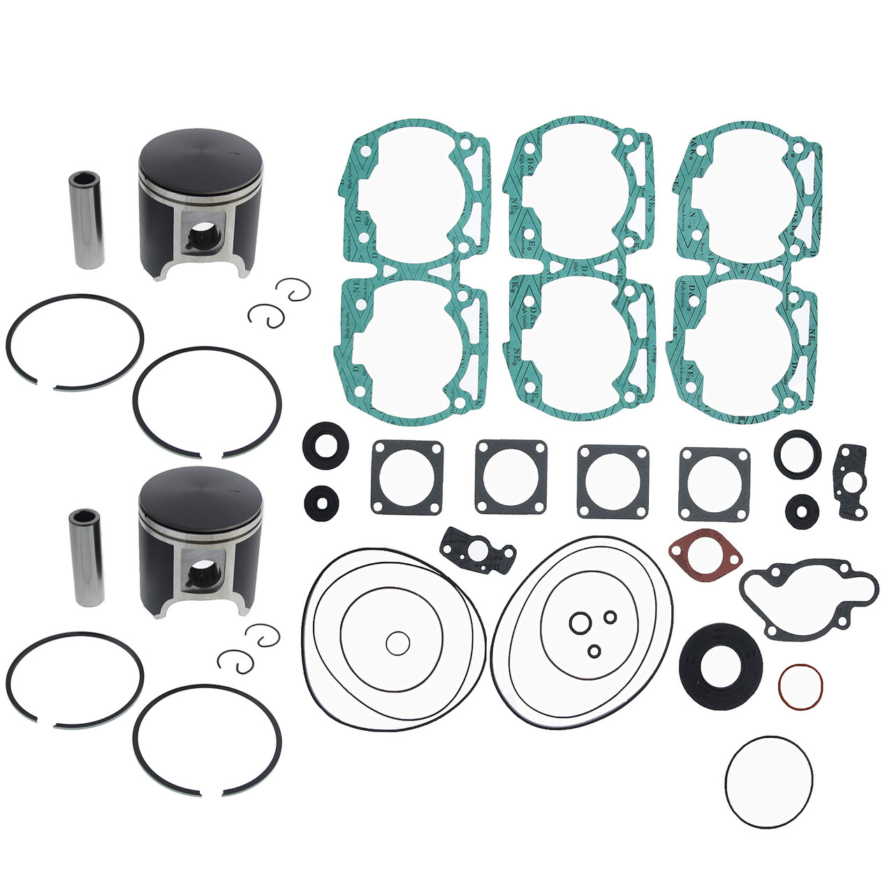 1995 1996 Ski-Doo Formula SS 670cc Piston and Gasket Kit Teflon