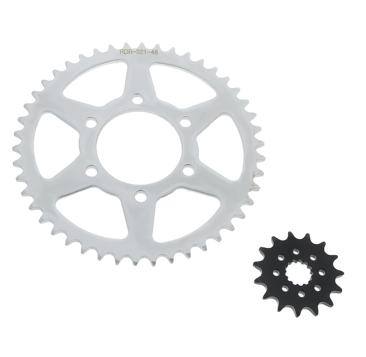 2009 Kawasaki ER650 ER-6N Ninja 650R Front & Rear Sprockets Silver 15/46