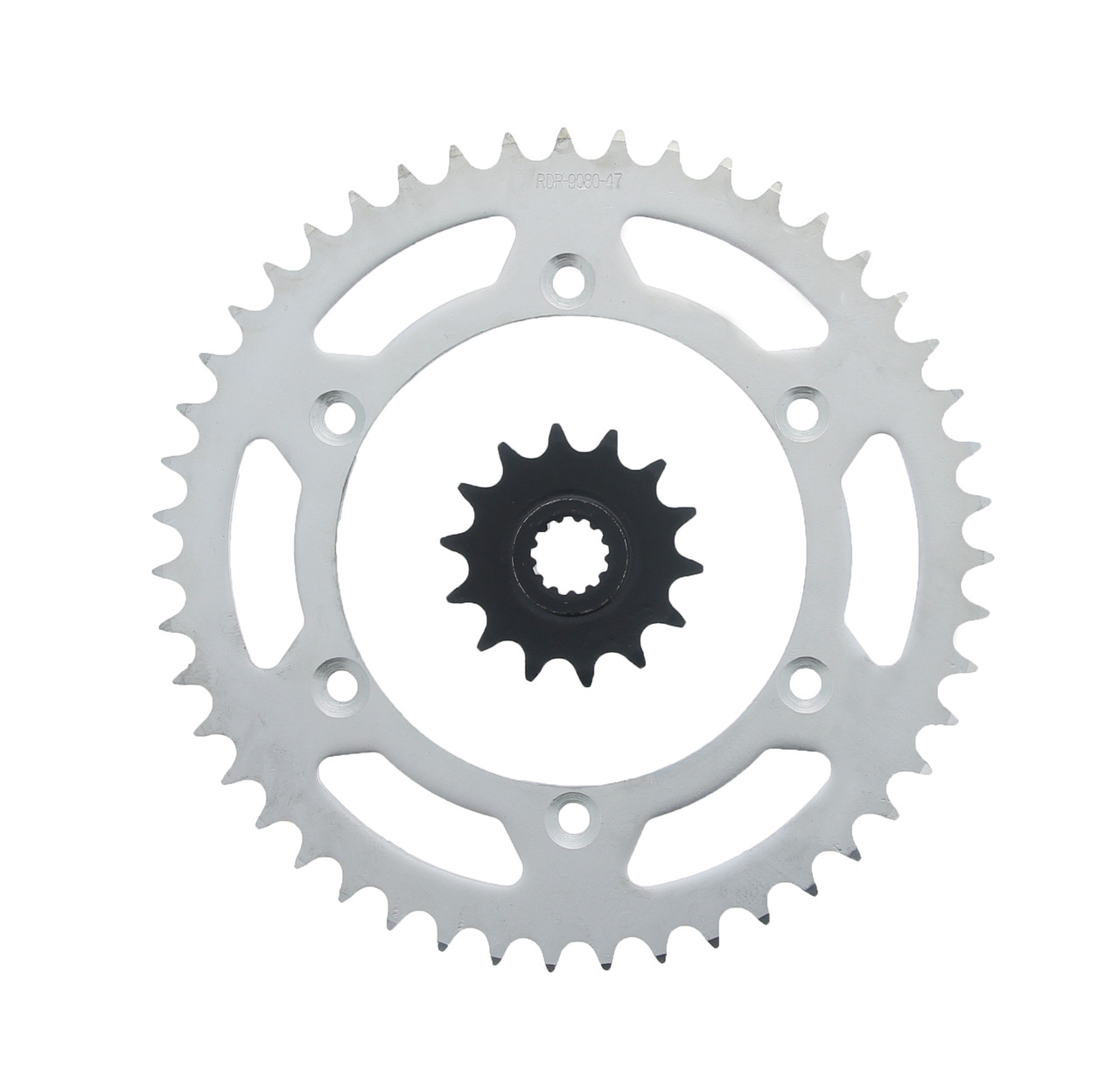 14 Tooth Front and 47 Tooth Rear Silver Sprocket fits Suzuki DR350S 1990 - 1995