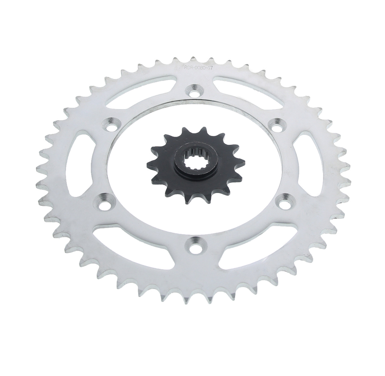 14 Tooth Front and 47 Tooth Rear Silver Sprocket fits Suzuki DR350S 1990 - 1995
