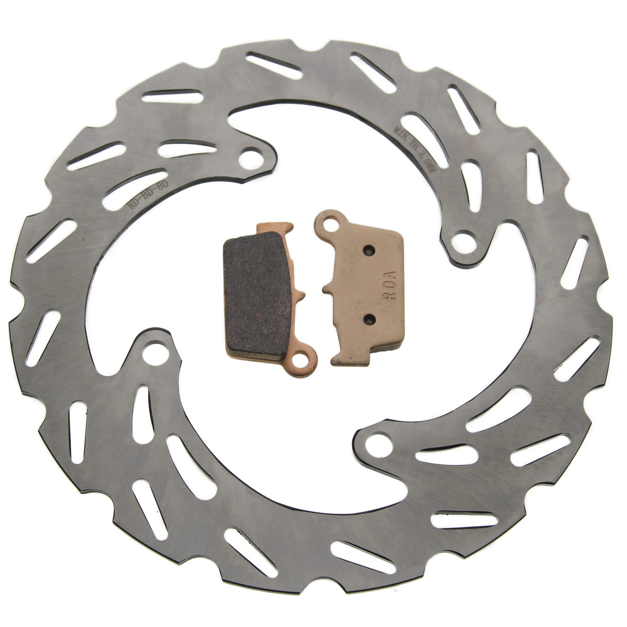 2008-09 Kawasaki KX450 KLX450R Rear RipTide Brake Rotor & Severe Duty Brake Pads