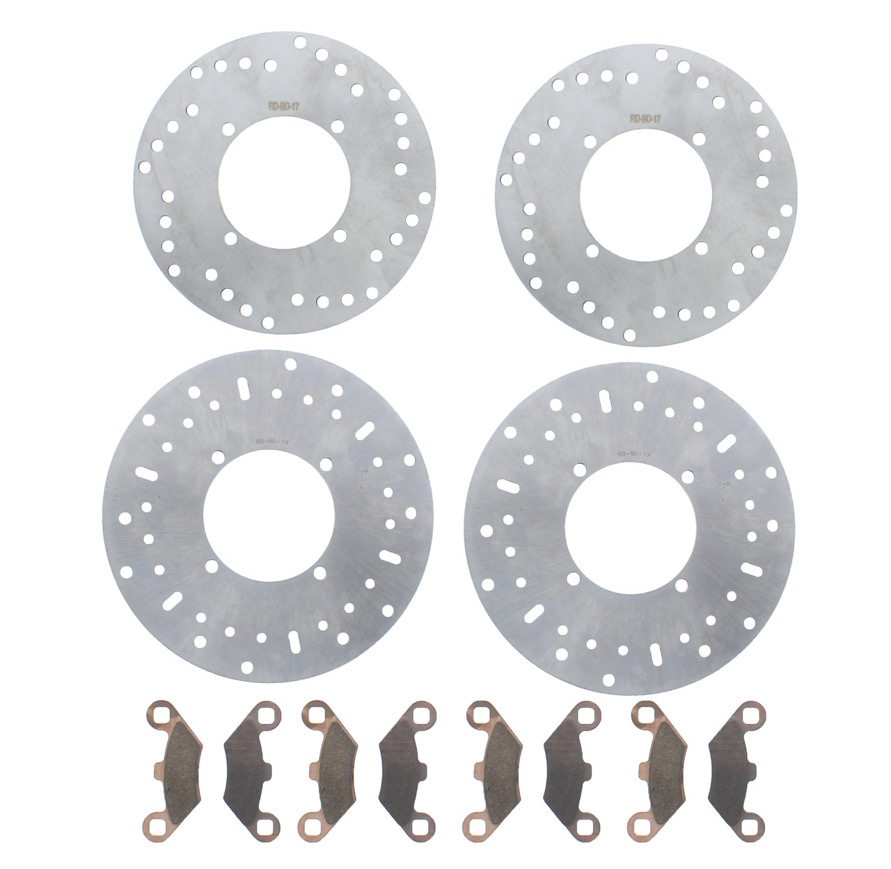 2004 2005 Polaris ATP 330 4x4 Front & Rear Brake Rotors & Brake Pads